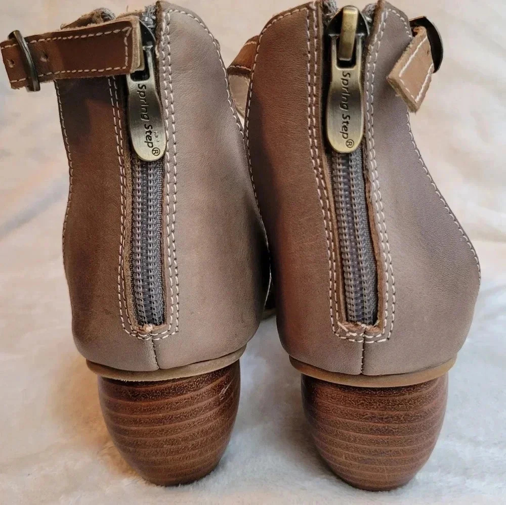 L'ARTISTE BY SPRING STEP Pauletta grey leather ankle BOHO Artsy shoes Sz 10 - Picture 8 of 12